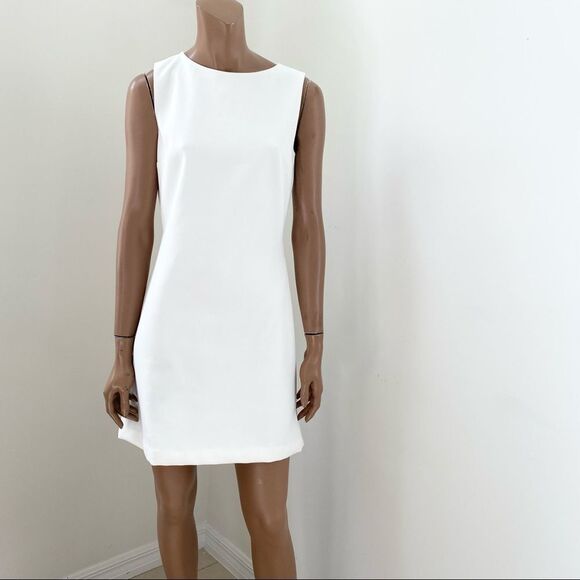 Theory White Emison Cutout Back Shift Mini Dress 6 - Picture 5 of 11